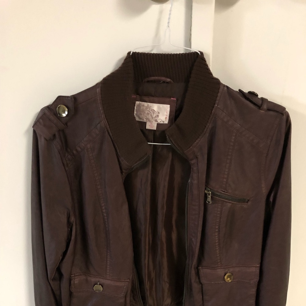 Xhilaration Faux Leather Bomber Jacket